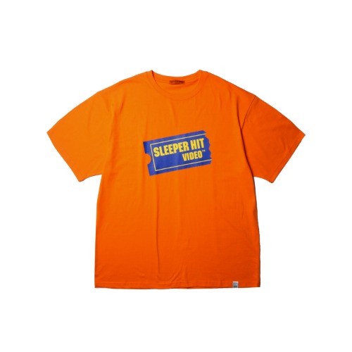 [슬리퍼힛비디오] 티켓 로고 프린팅 티셔츠 - 오렌지